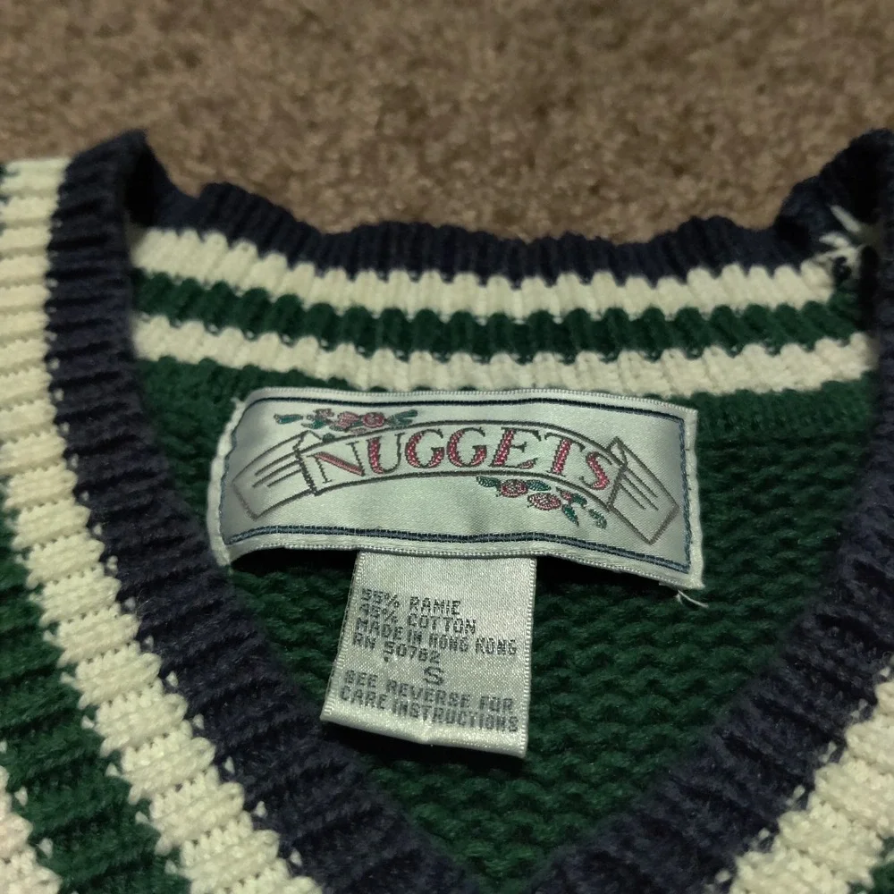 Vintage Nuggets Sweater Preppy College Highschool Cheer Cable Knit Women's Small
